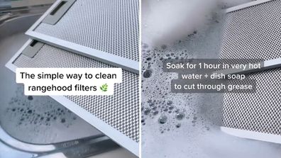 How to clean rangehood filters TikTok video