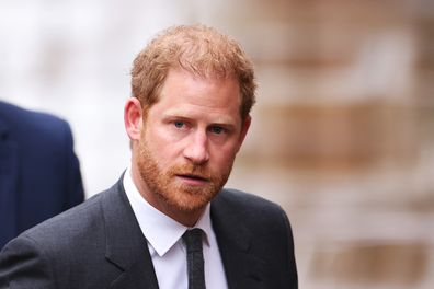 Prince Harry, Duke of Sussex arrives at the Royal Courts of Justice on March 28, 2023 in London, England.   