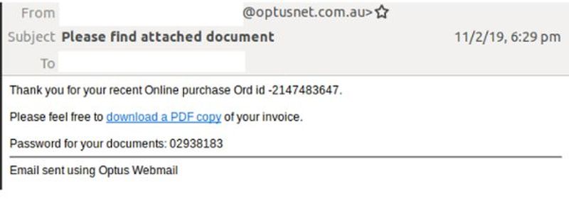 Another variation of the scam email