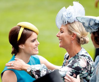 Eugenie and cousin Zara Tindall at Royal Ascot in June.