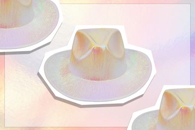 9PR: Neon Sparkly Glitter Cowboy Hat