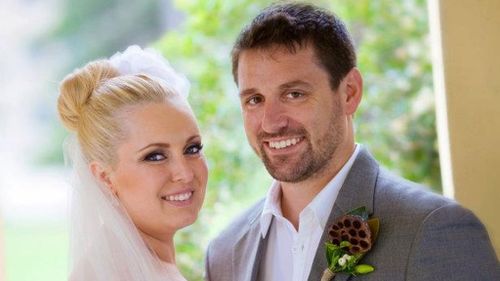 Bianka O'Brien and husband John on their wedding day (Supplied)