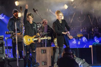 Keith Urban, left and Nicole Kidman perform at Nashville's Big Bash New Year's Eve on Tuesday, Dec. 31, 2024, at Bicentennial Capitol Mall State Park in Nashville, Tenn. (Photo by Amy Harris/Invision/AP)