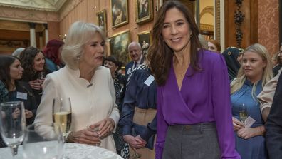 Camilla, Queen Consort meets Crown Princess Mary of Denmark