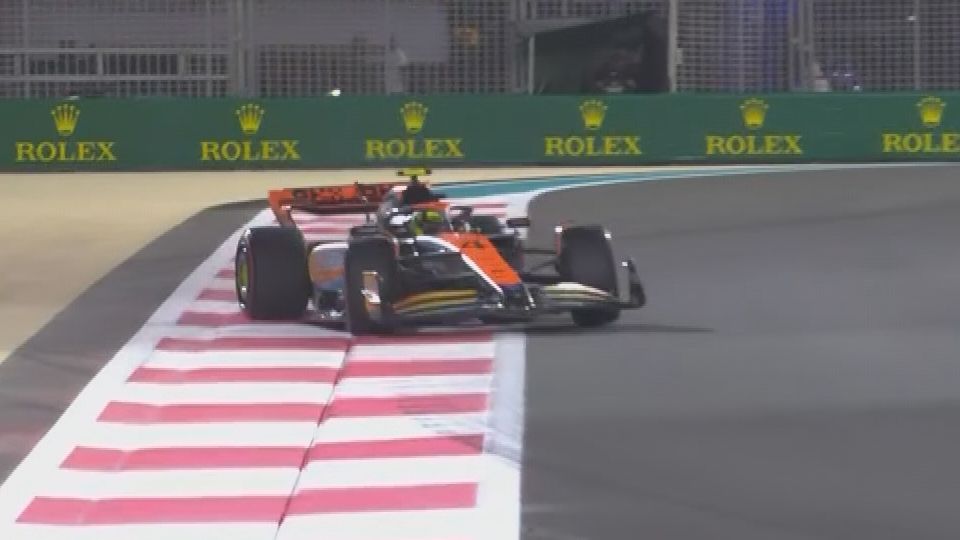 This massive slide at the end of qualifying cost Lando Norris a shot at pole position for the season-ending Abu Dhabi Grand Prix