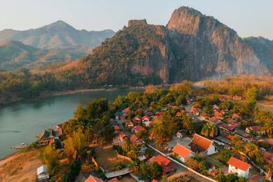 Luang Prabang town and Mekong river