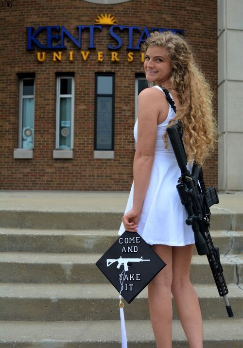The defiant graduate has refused to back down or apologise for supporting the #CampusCarryNow campaign. (Twitter.)