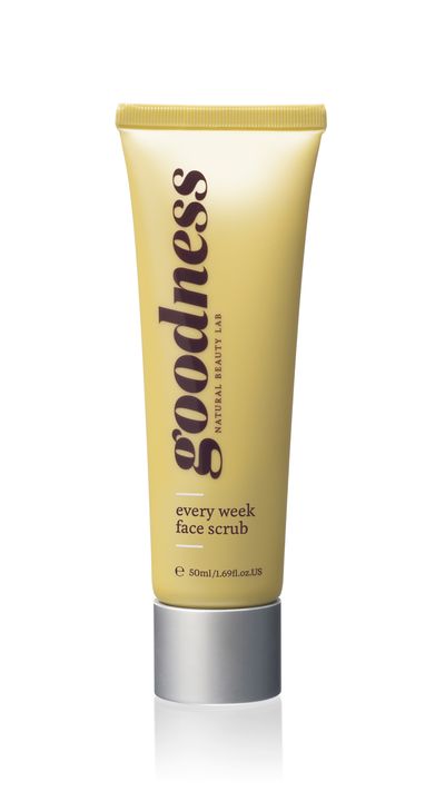 <a href="http://www.chemistwarehouse.com.au/product.asp?id=74774&amp;pname=Goodness+Every+Week+Face+Scrub+50ml" target="_blank">Every Week Face Scrub, $12.95, Goodness</a>
