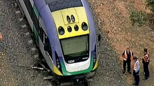 The train derailed about 2.30pm. (9NEWS)