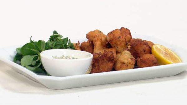 Anchovy beignets with gribiche