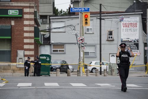 Streets in Toronto remain in lockdown after the shooting. Picture: AAP