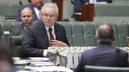 Prime Minister Scott Morrison in Parliament.