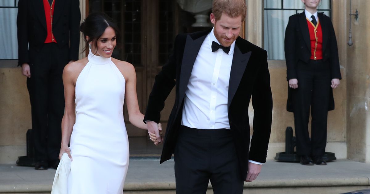 meghan markle wedding evening dress stella mccartney Jovani 46872 Size 6 Black Gold Cocktail Dress main image 0