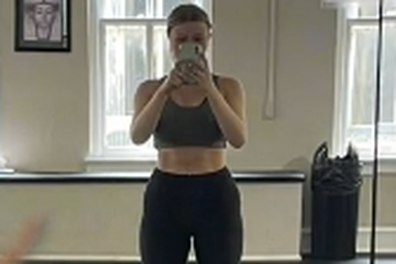 Hunter claims she was approached by gym staff after tucking her tank top under her sports bra.