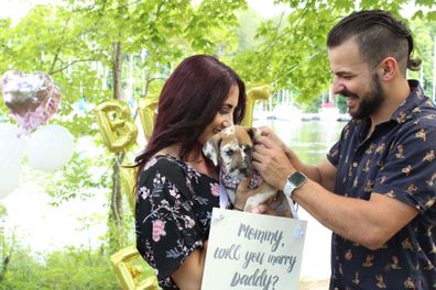 My Wedding Day Brittany Cherchian elopement second wedding puppy proposal