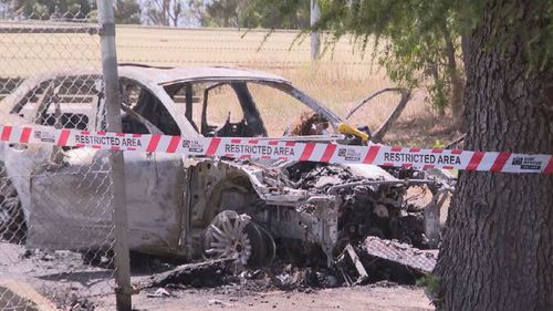 The luxury car was found torched in Reservoir a short time after the shooting.