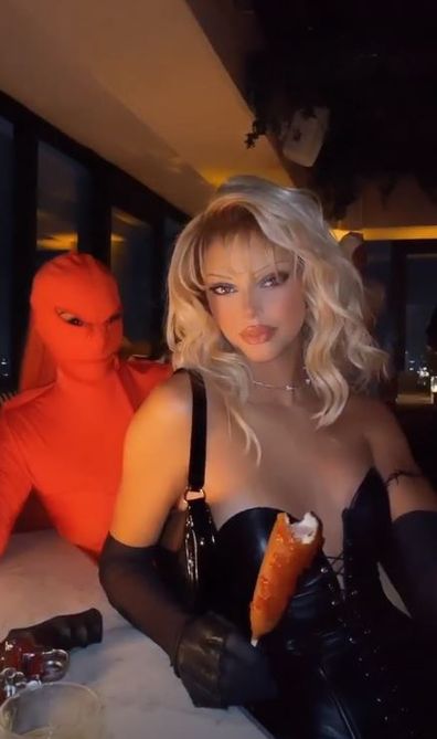 Kendal Jenner, 25th birthday party, Halloween party, channels Pamela Anderson, Barb Wire