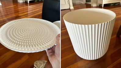 Side table hack using Kmart planter and tray
