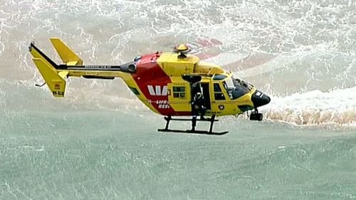 The Westpac Rescue Helicopter hovered low over the school of fish. (9NEWS)