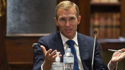 Minister for Planning Rob Stokes, speaking at the Budget Estimates, Jubilee Room. 