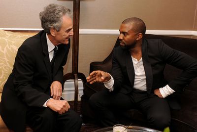 CEO of Dick Clark Productions Allen Shapiro and Kanye West having a chat.