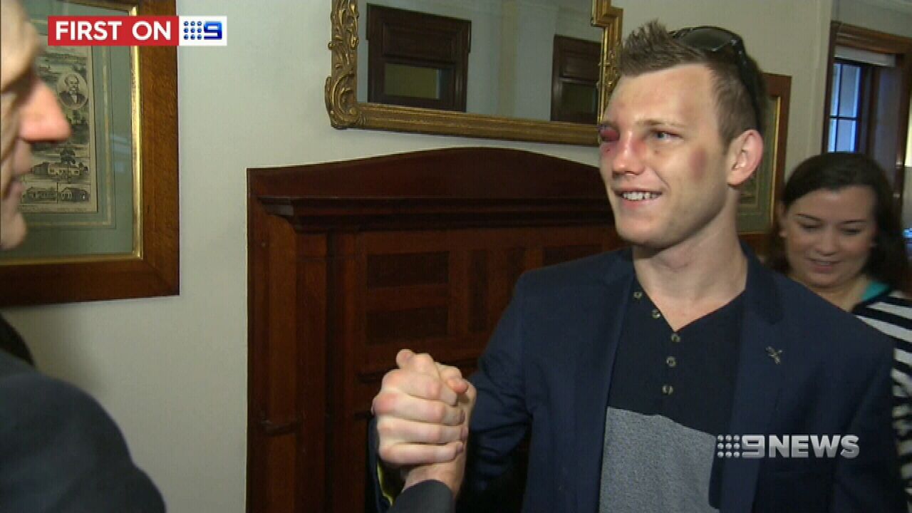 Jeff Horn catches up with family after becoming world champion