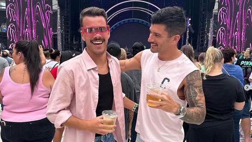Flight attendant Luke Davies and TV presenter Jesse Baird.