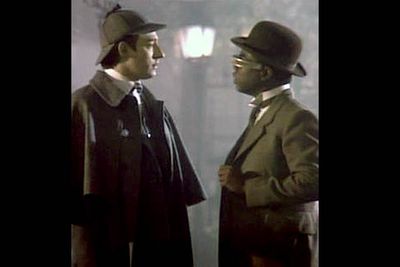 <b>Holmes and Watson:</b> Brent Spiner and LeVar Burton.<br/><br/><b>The case:</b> If you had an amazing bit of technology like the holodeck, of course you'd use it to pretend you were Sherlock Holmes. That's what Data (Spiner) did, with his fellow crewman LaForge (Burton) playing Watson. Trouble arose when the computer simulation brought a nefarious version of Professor Moriarty to life.
