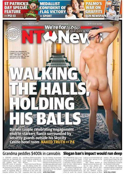The front page of the NT News on Tuesday.