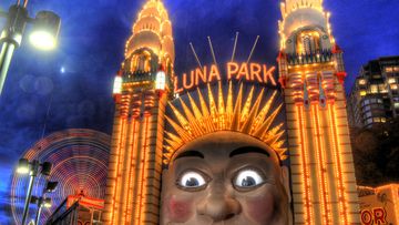 Sydney&#x27;s Luna Park at night