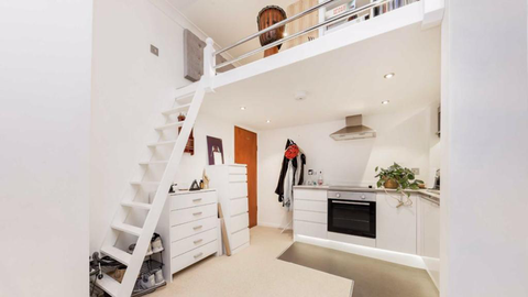 Studio flat in London is so small you can't even stand up in the bedroom.