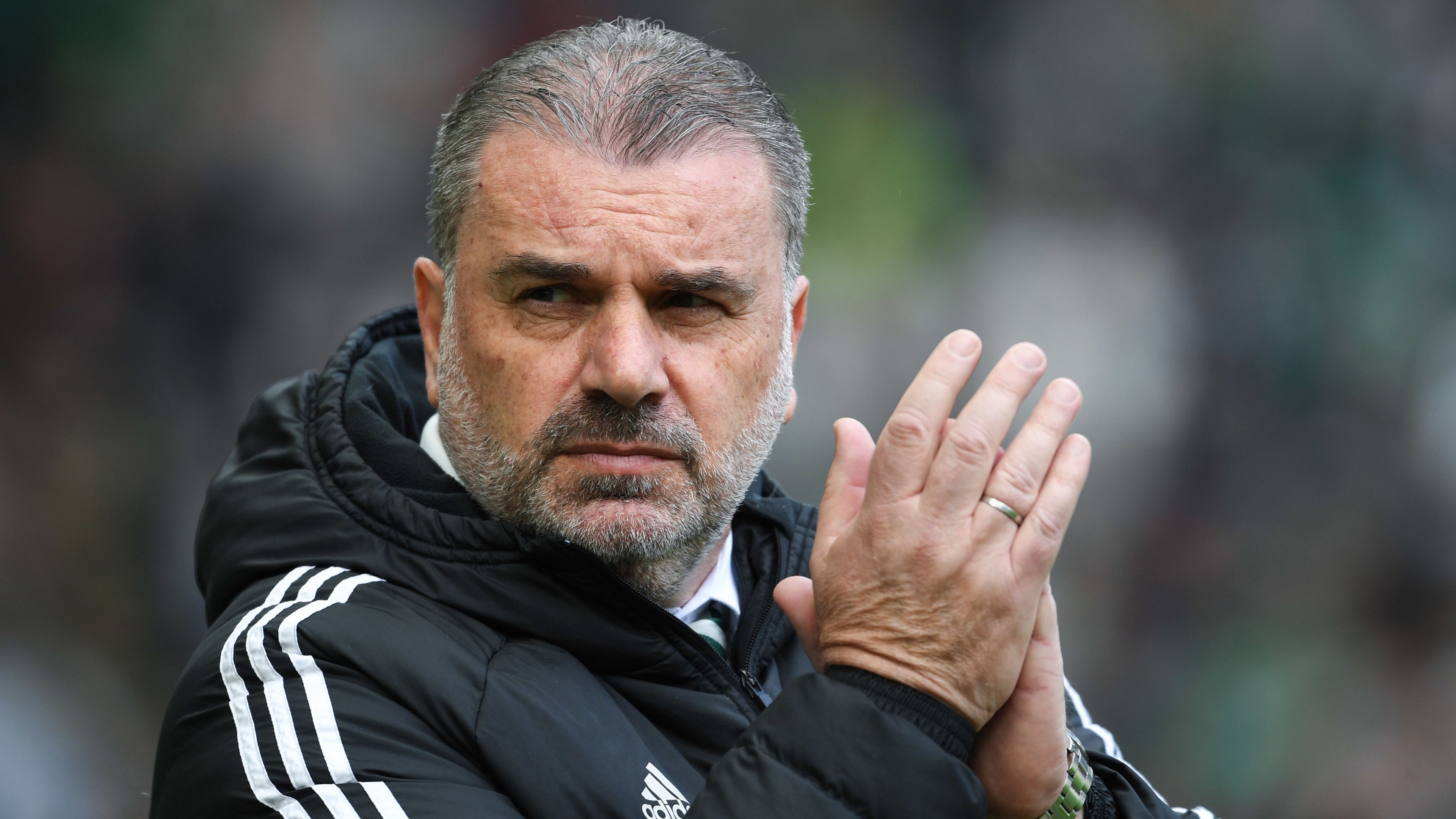 GLASGOW, SCOTLAND - APRIL 22: Celtic manager Ange Postecoglou during a cinch Premiership match between Celtic and Motherwell at Celtic Park, on April 22, 2023, in Glasgow, Scotland. (Photo by Craig Foy/SNS Group via Getty Images)