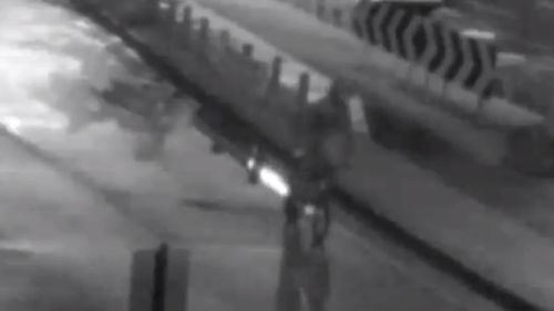 CCTV showed the offender on a BMX bike following the attack. (Queensland Police)