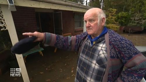 Mick Hollow's home in the town of Balhannah in the Adelaide Hills quickly became fell victim to flooding.