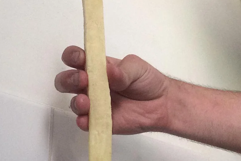 A gigantic oven chip that is longer than a banana has caused quite the stir online
