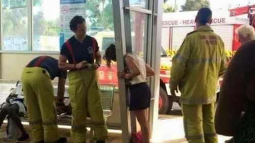 Girl gets head stuck between poles at WA train station