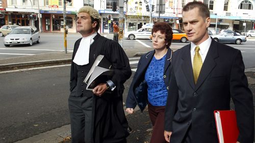 Kathleen Folbigg arrives at Darlinghurst Supreme Court i 2003.