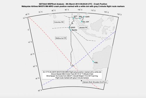 The MH370 wreck is 1933 km west of Perth, at a depth of around 4000m the report claimed.