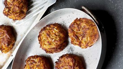 Sweet potato and rosemary hash-rösti cakes