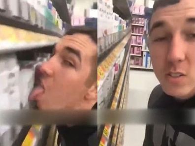 Man films himself licking toiletries in supermarket amid coronavirus crisis