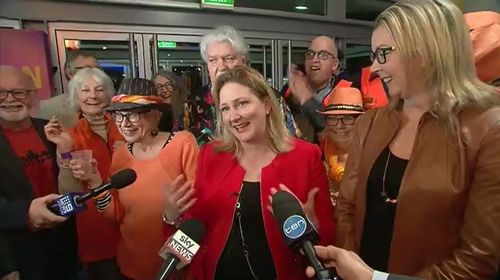 The Centre Alliance's Rebekha Sharkie will regain her South Australian seat of Mayo as early polling results suggest a convincing win over the Liberal's Georgina Downer. Picture: 9NEWS.