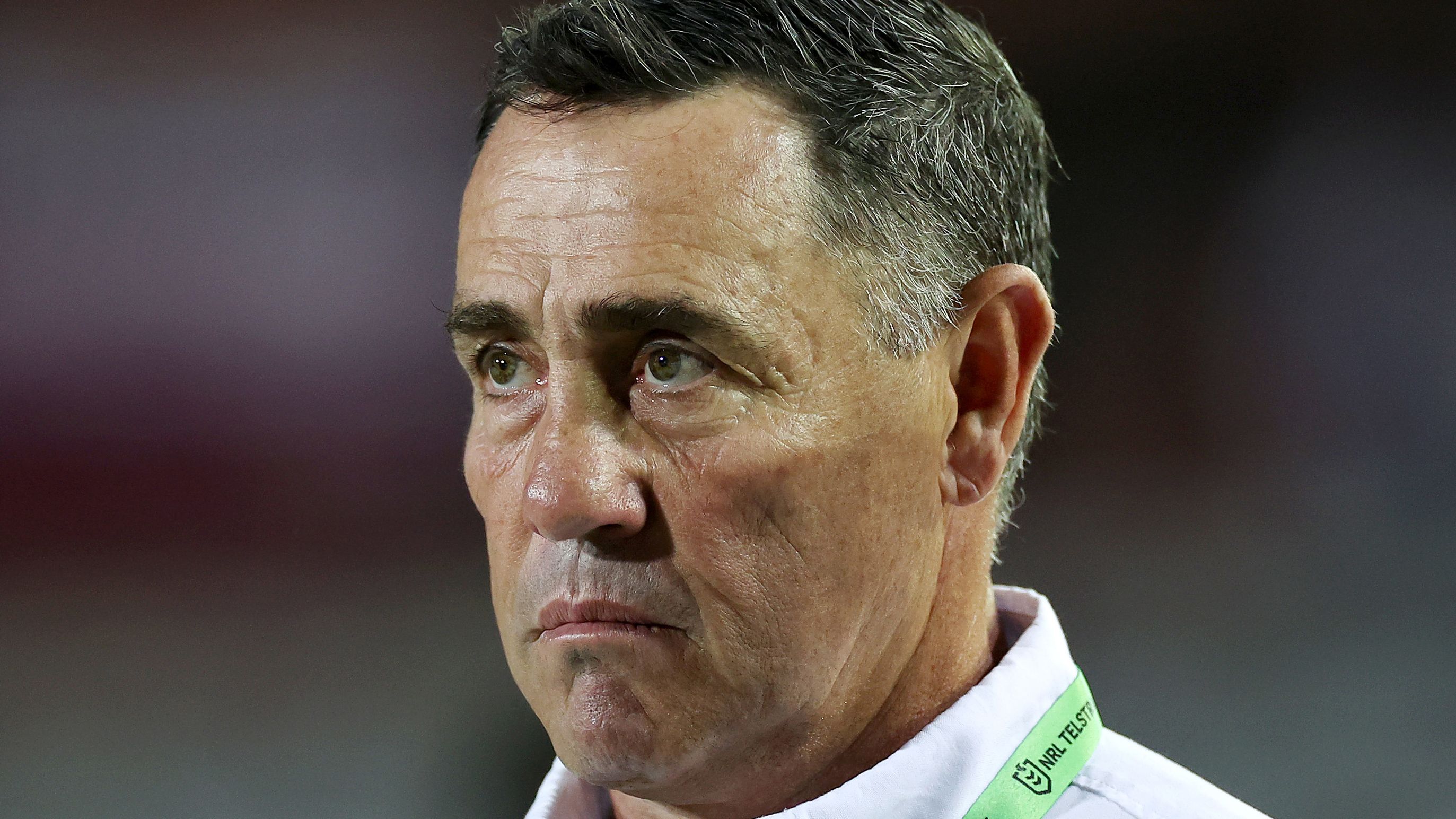 SYDNEY, AUSTRALIA - MARCH 16:  Sea Eagles assistant coach Shane Flanagan looks on before the round three NRL match between Manly Sea Eagles and Parramatta Eels at 4 Pines Park on March 16, 2023 in Sydney, Australia. (Photo by Cameron Spencer/Getty Images)