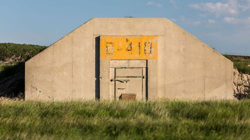 The entrance to one of the underground bunkers.