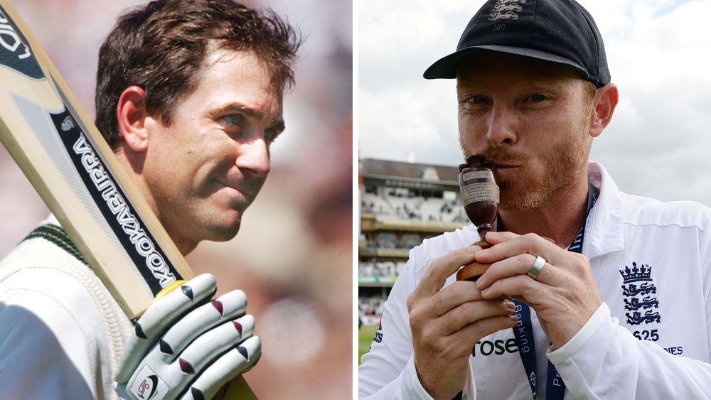 Justin Langer and Ian Bell. (AAP)