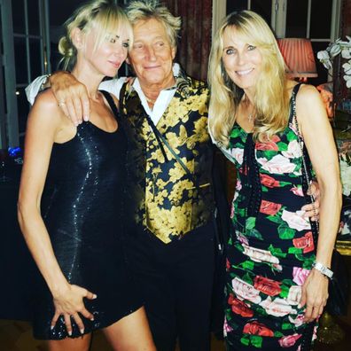 Kimberly Stewart with dad Rod Stewart and mum Alana Stewart.