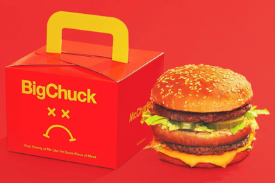 Mr Charlie's tongue-in-cheek version of McDonald's Big Mac.