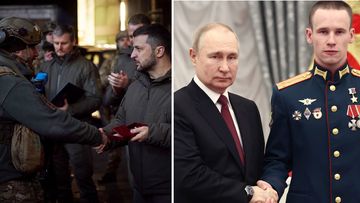 Zelenskyy visits front line, Putin praises troops in Kremlin