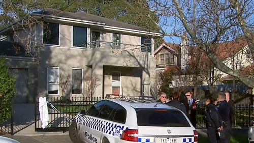 Police remained at the scene yesterday as investigations continued. Picture: 9NEWS