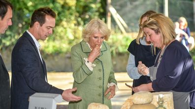 6 Camilla, Duchess of Cornwall visits The Bath Soft Cheese Company