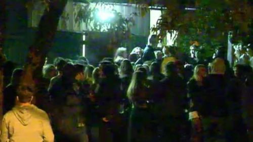 Police clashed with youths at Scout Hall. (9NEWS)